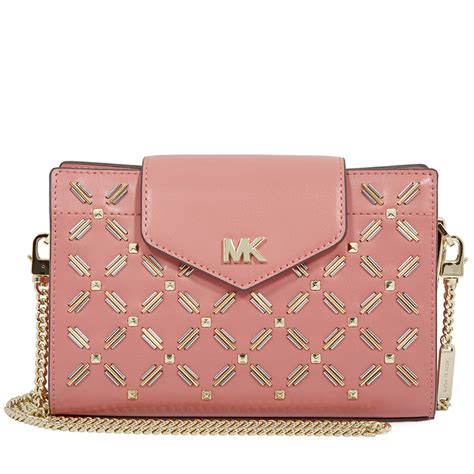 michael kors medium floral leather crossbody clutch rose|Michael MICHAEL KORS Medium Floral Leather Crossbody .